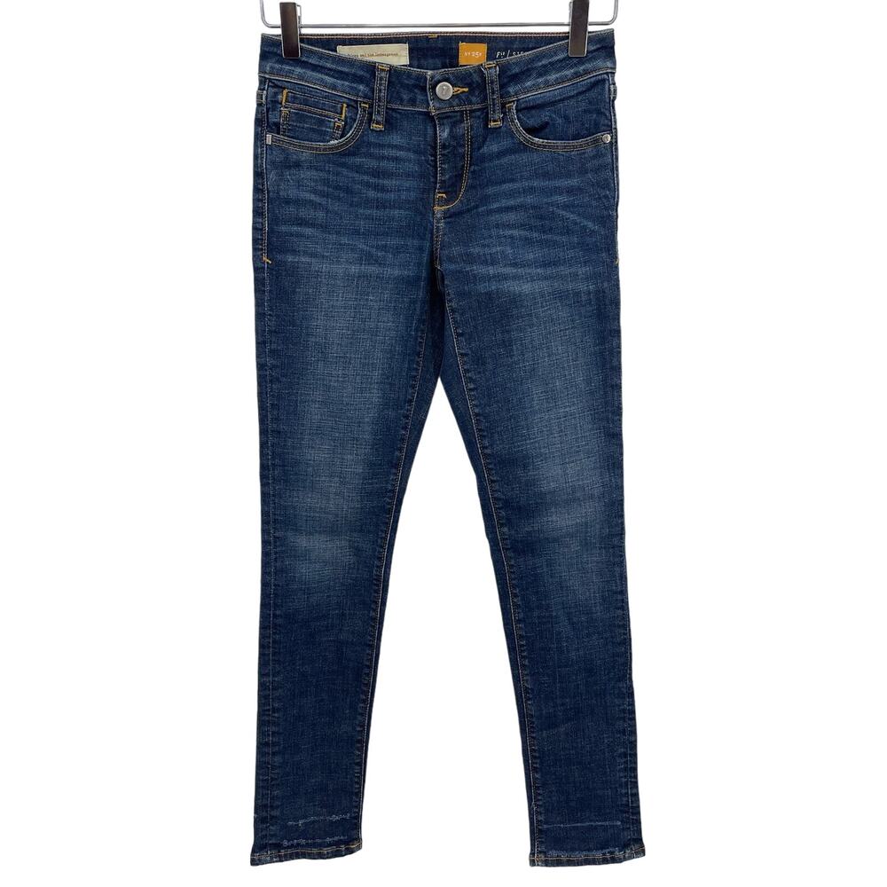 Anthroplogie Pilcro & the Letterpress Stet Mid Rise Jeans 25 Petite Skinny Ankle